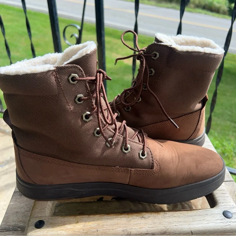 Timberland Mens Size 10 Davis Square Roll Top Mid Brown Chukka Boots #A2K9R